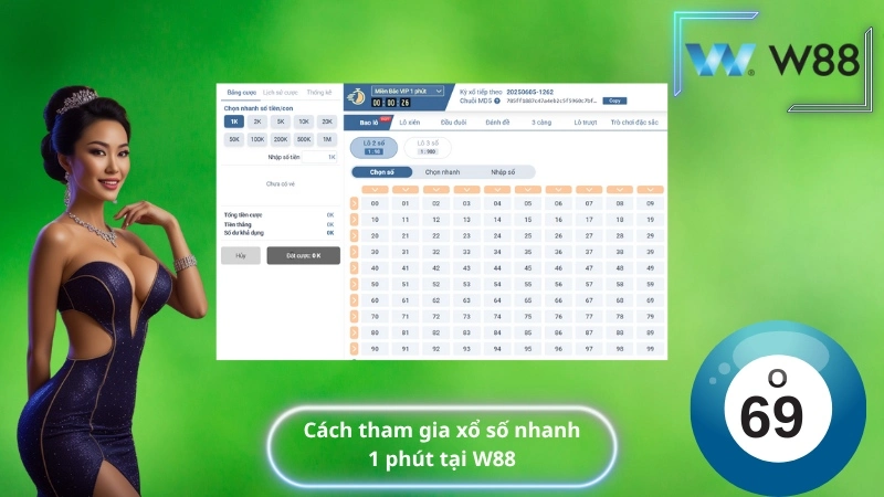 Cách tham gia xổ số nhanh 1 phút tại W88