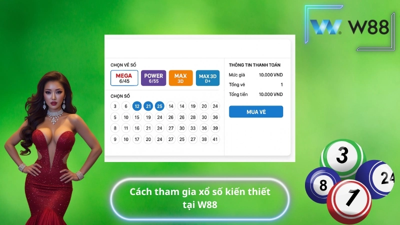 Cách tham gia xổ số kiến thiết tại W88